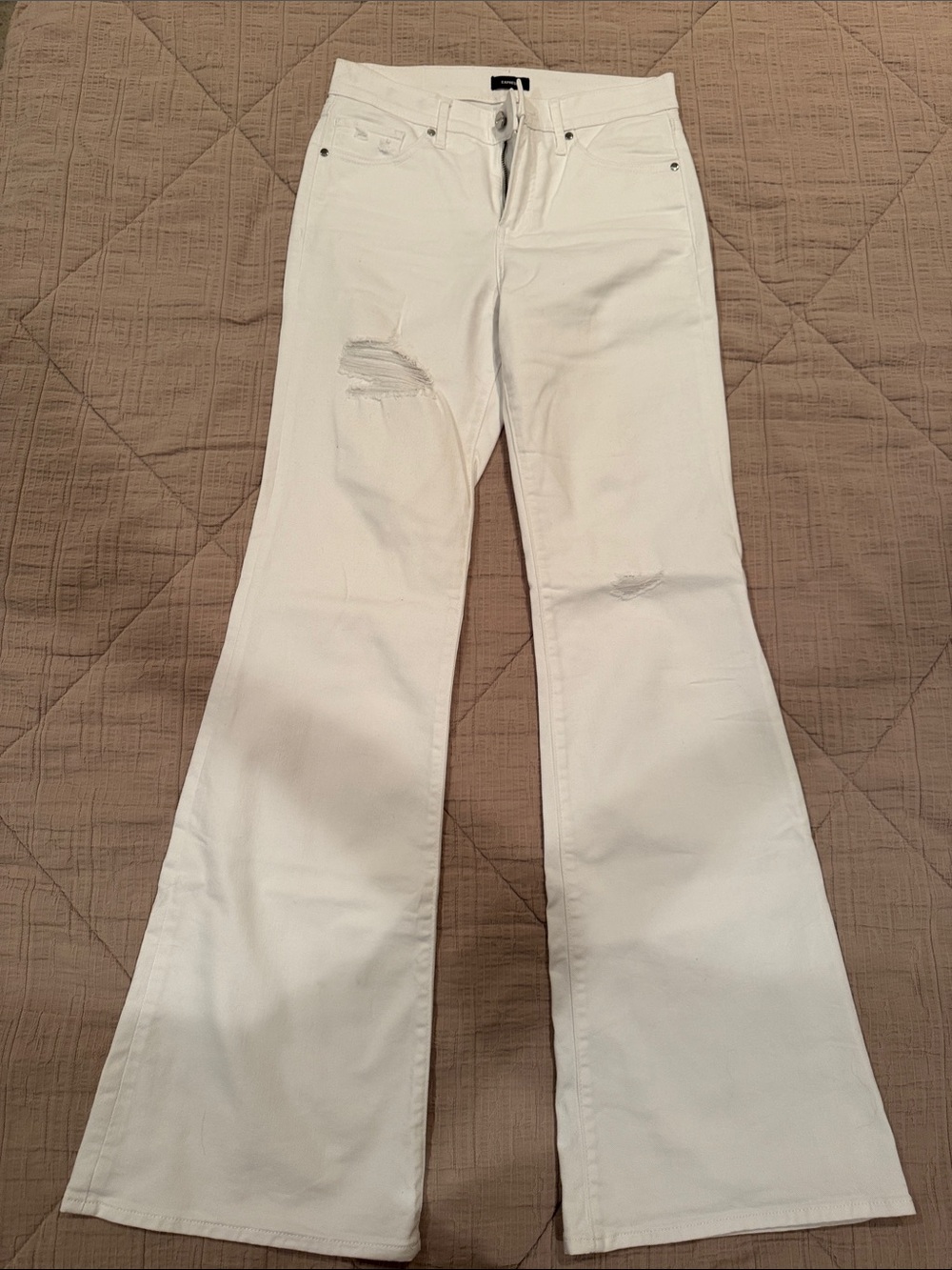 Express Women's White 70’s Flare Jeans